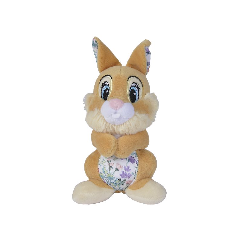  miss bunny lapin peluche fleur beige 18 cm 